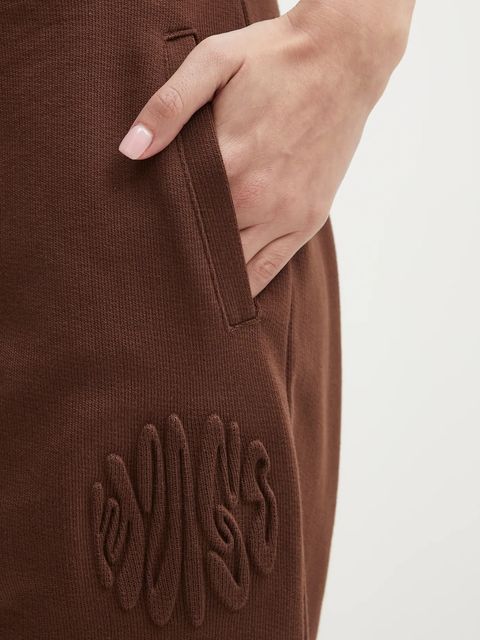 Hugo Blue spodnie dresowe bawełniane Naleisy_B damskie kolor brązowy gładkie 50553979