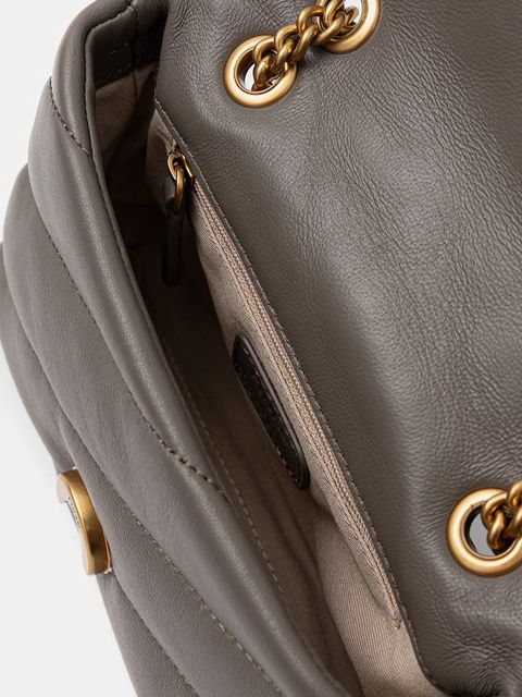 Pinko torebka skórzana kolor szary 100040 A0F2