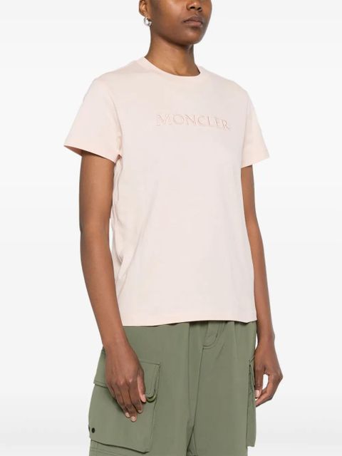 Moncler logo-embroidered T-shirt - Pink - zdjęcie produktu nr 2
