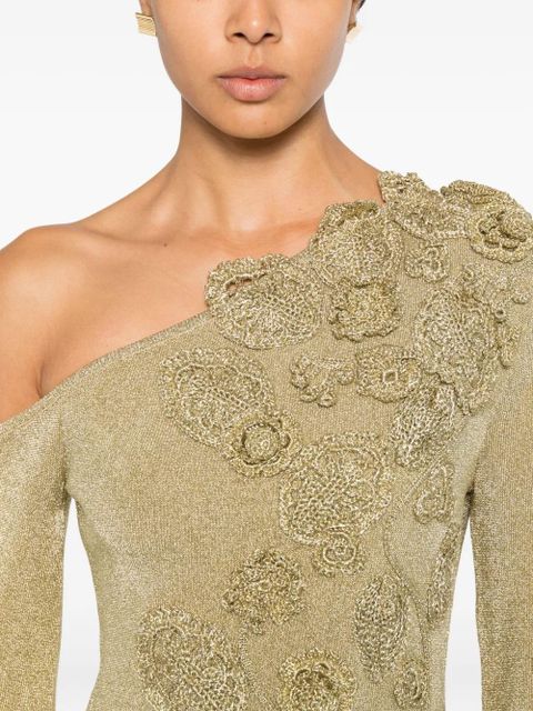 Cult Gaia Kaela floral-appliqué mini dress - Gold