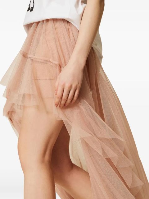 TWINSET x Myfo asymmetric tulle skirt - Neutrals