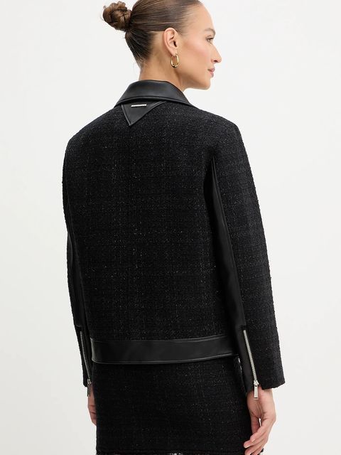 Karl Lagerfeld kurtka z dodatkiem wełny kolor czarny przejściowa B1W14001 - zdjęcie produktu nr 2