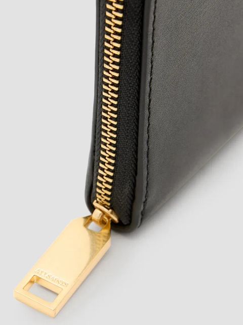 AllSaints portfel skórzany LENA HEX damski kolor czarny W130XC