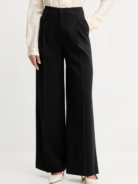 Twinset spodnie damskie kolor czarny proste high waist 252TP2622