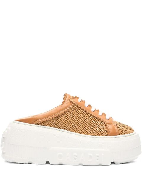 Casadei Nexus woven slip-on platform sneakers - Brown - zdjęcie produktu nr 1