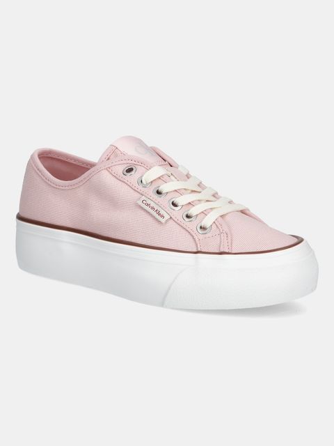 Calvin Klein Jeans tenisówki VULC FLATFORM CTN LOGO TAG kolor różowy YW0YW01838 - zdjęcie produktu nr 1