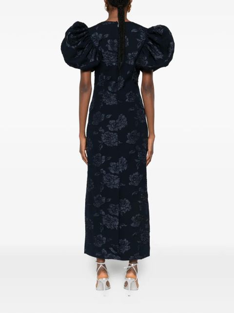ROTATE BIRGER CHRISTENSEN jacquard puff maxi dress - Black