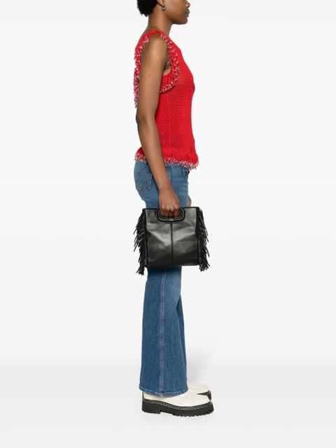 Maje fringed leather tote bag - Black - zdjęcie produktu nr 2