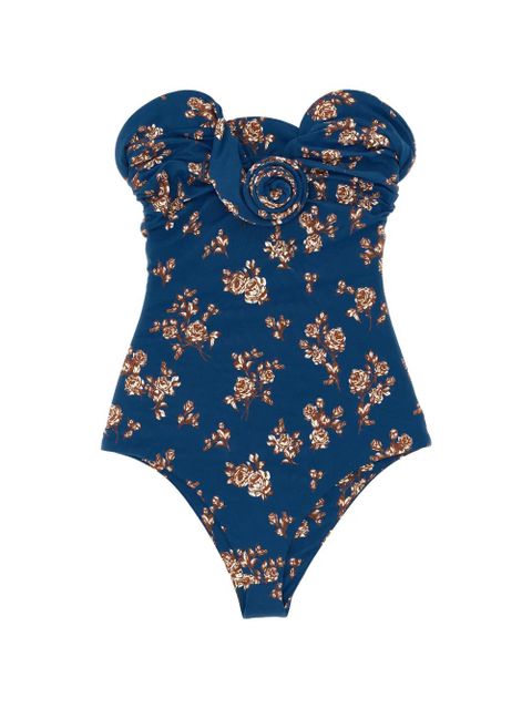 Magda Butrym 05 floral ruffled swimsuit - Blue - zdjęcie produktu nr 1