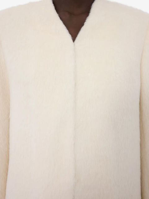 LouLou de Saison V-neck single-breasted coat - White