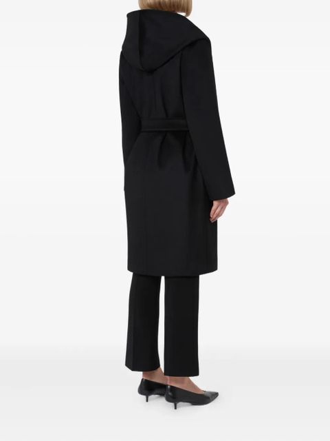 Max Mara hooded belted coat - Black