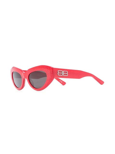 Balenciaga Eyewear logo-plaque cat-eye sunglasses - Red - zdjęcie produktu nr 2