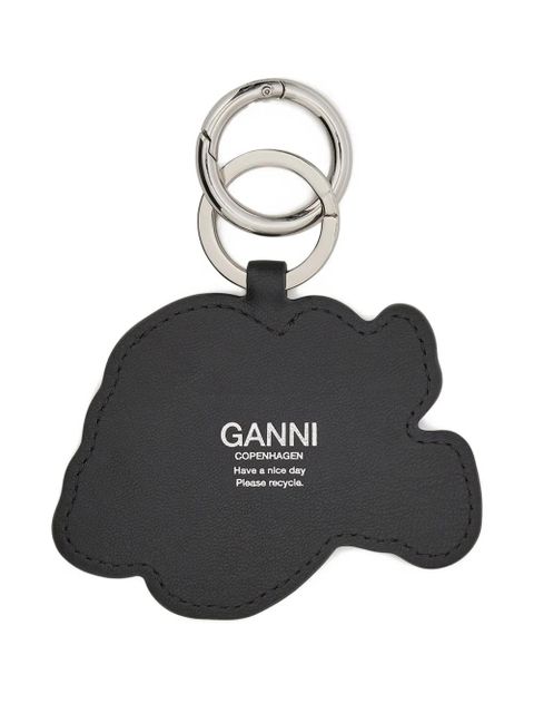 GANNI Blue Puppy keyring - Black