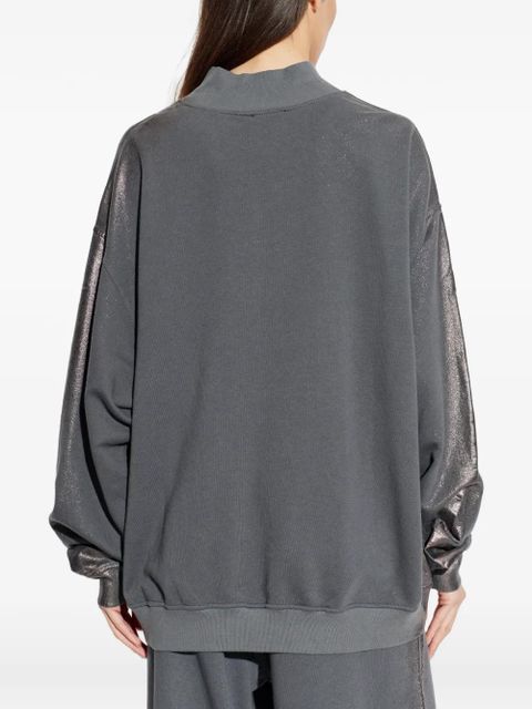 Diesel high-neck shimmering-sleeves sweater - Grey