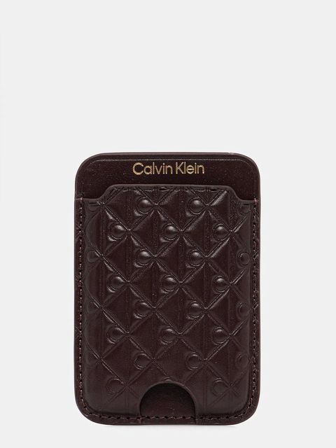 Calvin Klein etui na karty skórzane kolor bordowy LV04F1100G - zdjęcie produktu nr 1
