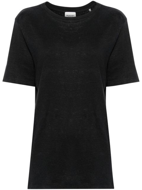 MARANT ÉTOILE Zewel linen T-shirt - Black - zdjęcie produktu nr 1