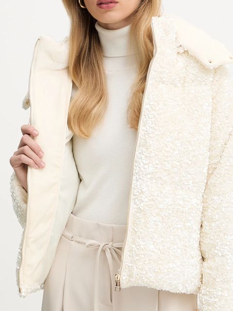 Fracomina kurtka kolor beżowy zimowa FP25WC3009O429N6