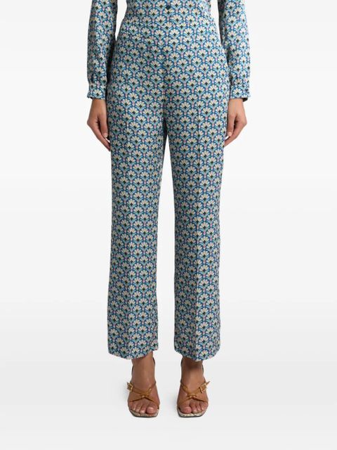 ETRO palm-motif bootcut trousers - Blue - zdjęcie produktu nr 2