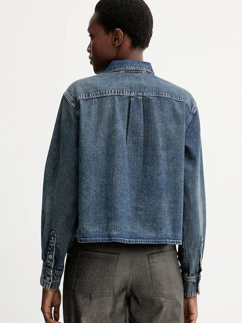 G-Star koszula jeansowa damska kolor niebieski relaxed z kołnierzykiem klasycznym D26801.D777 - zdjęcie produktu nr 2