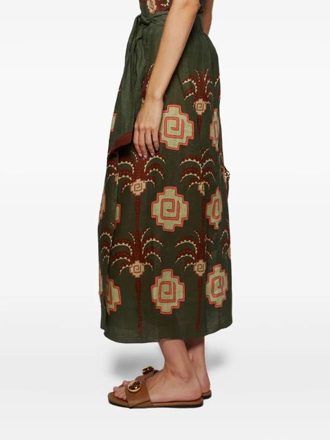 Johanna Ortiz Amazon Echoes skirt - Green