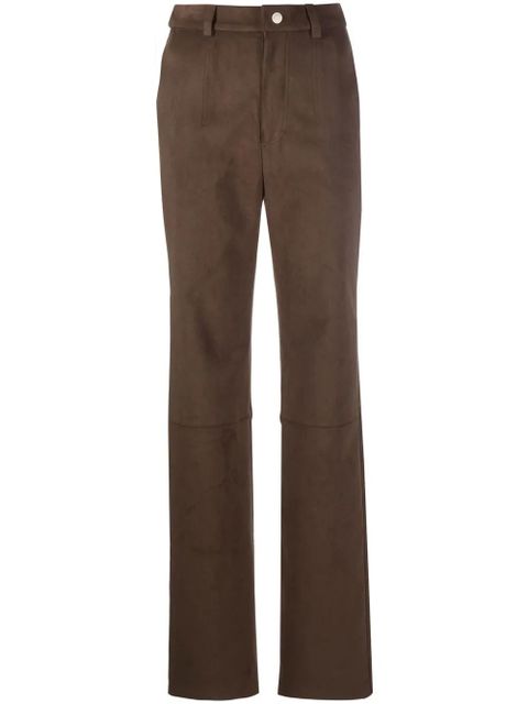 Nanushka faux-suede straight-leg trousers - Brown - zdjęcie produktu nr 1
