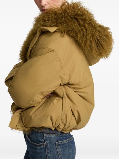 Yves Salomon lambshearling-trimmed down jacket - Brown - zdjęcie produktu nr 2