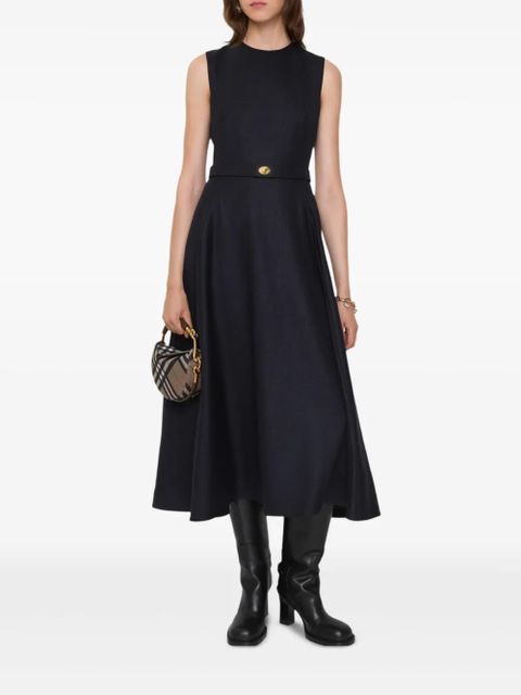 Burberry check-pattern belted midi dress - Black - zdjęcie produktu nr 2