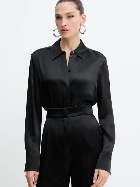 BOSS koszula damska kolor czarny regular z kołnierzykiem klasycznym 50542007 - zdjęcie produktu nr 1