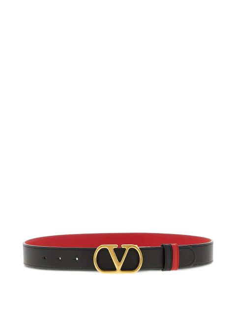 Valentino Garavani Vlogo signature reversible leather belt - Black - zdjęcie produktu nr 1