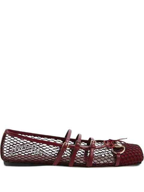 Gucci strap-detail ballet sandals - Red - zdjęcie produktu nr 1