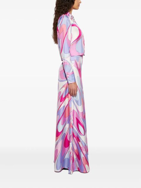 PUCCI onde-print silk shirt - Pink