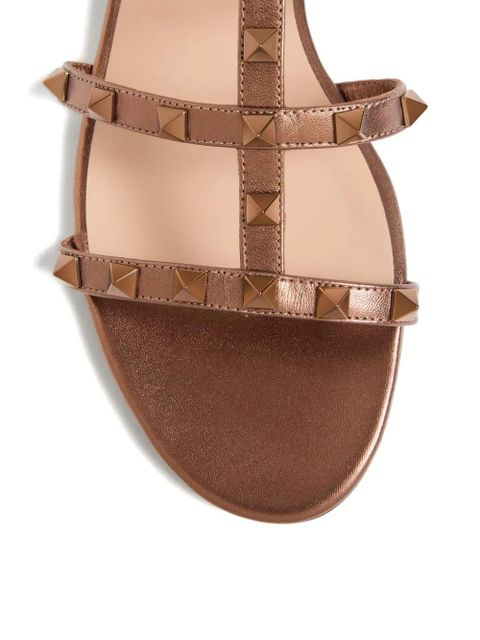 Valentino Garavani rockstud-embellished leather sandals - Brown