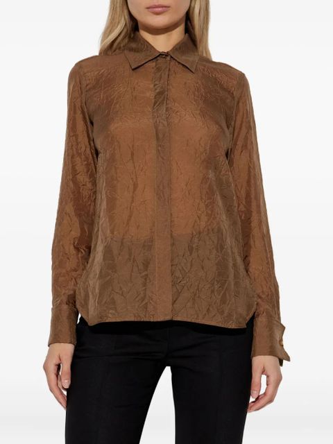 Max Mara Eloisa crumpled silk shirt - Brown
