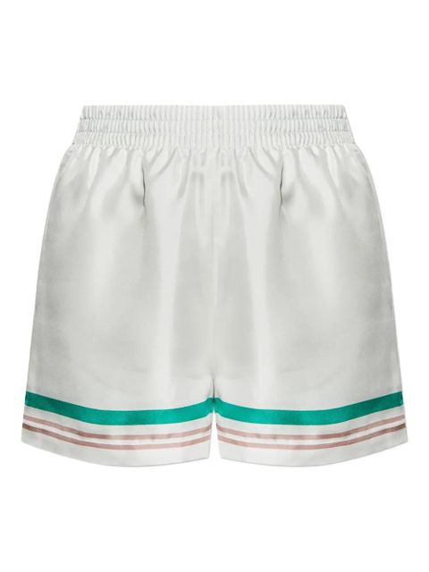 Casablanca silk striped shorts - White