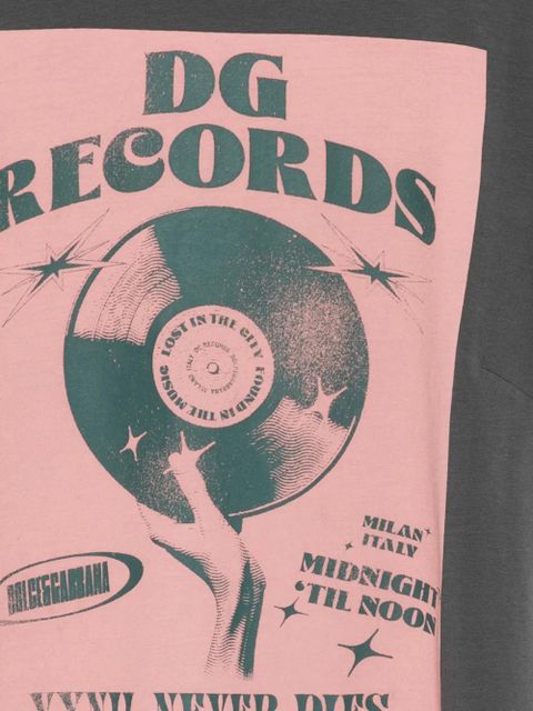 Dolce & Gabbana record-graphic T-shirt - Grey