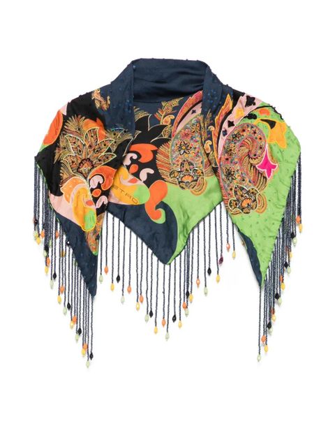 ETRO paisley-pattern beaded scarve - Blue - zdjęcie produktu nr 1