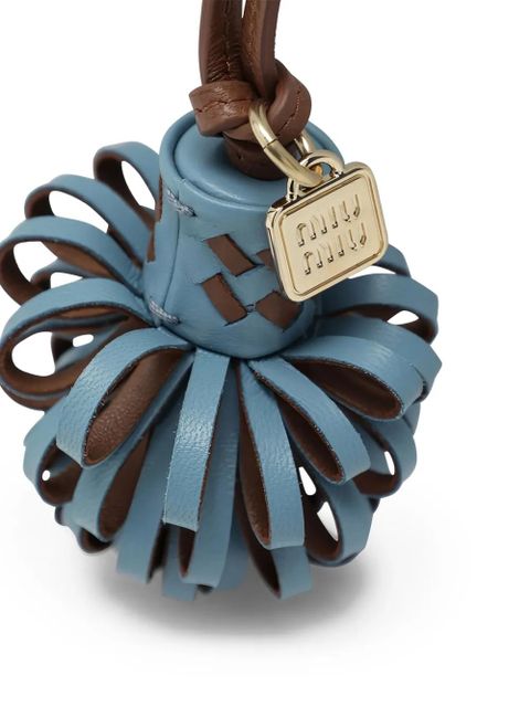 Miu Miu engraved-logo keyring - Blue