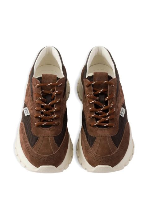 Prada mesh fabric and suede sneakers - Brown