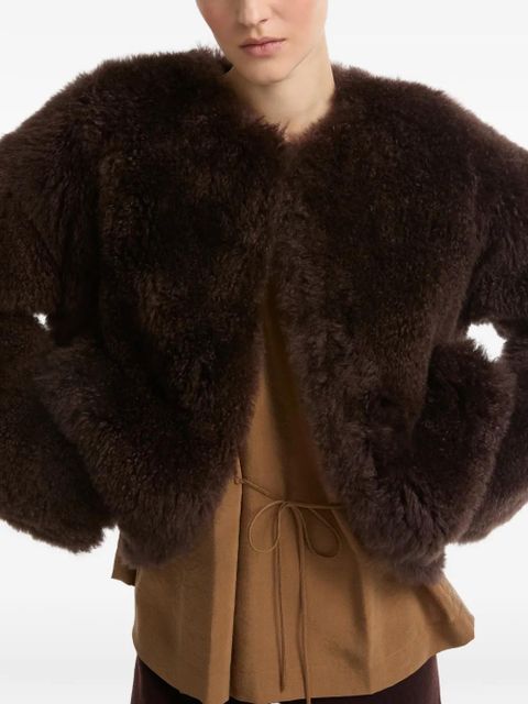 Yves Salomon welt-pocket jacket - Brown