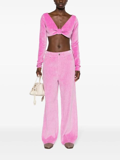 Nanushka Josine velvet cotton trousers - Pink