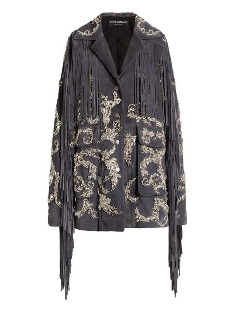 Dolce & Gabbana embellished fringe coat - Grey - zdjęcie produktu nr 1