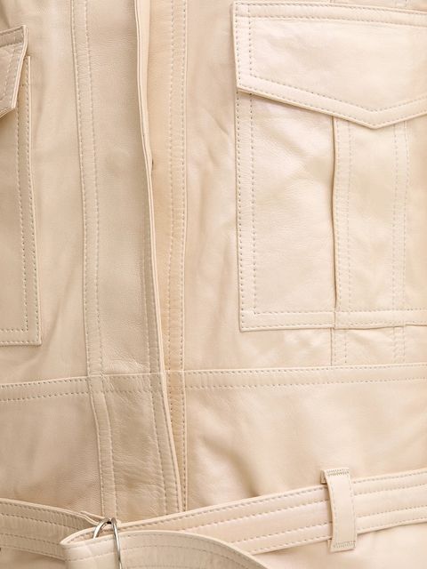 IRO kurtka skórzana kolor beżowy przejściowa WM137BOCAR