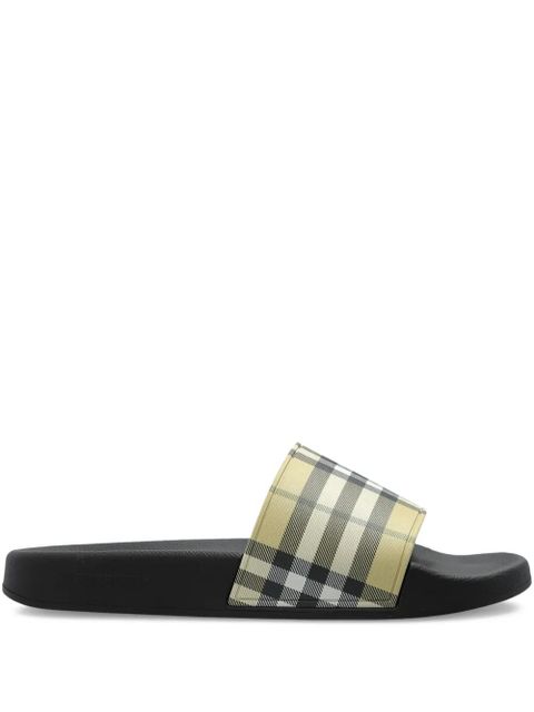 Burberry checked slides - Neutrals - zdjęcie produktu nr 1