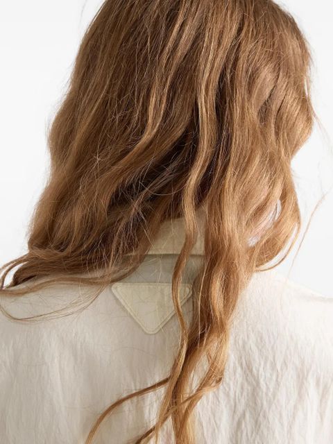 Prada short-sleeved technical pongé dress - Neutrals