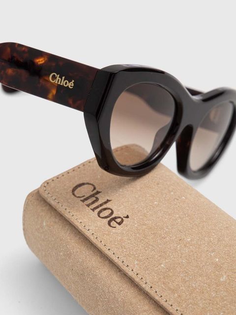 Chloé okulary przeciwsłoneczne damskie kolor brązowy CH0220S