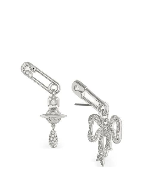 Vivienne Westwood bow safety pin earrings - Silver - zdjęcie produktu nr 2