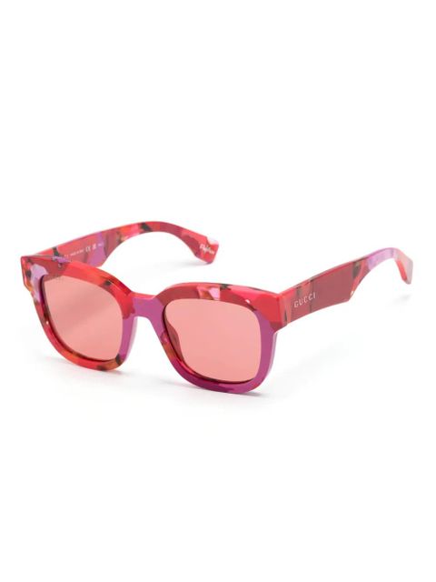 Gucci Eyewear tortoiseshell square-frame sunglasses - Red - zdjęcie produktu nr 2