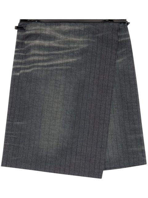 Diesel O-Kessy pinstripe-pattern wrap skirt - Black - zdjęcie produktu nr 1
