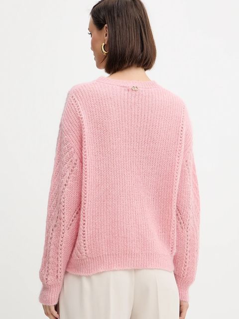 Twinset sweter z wełną damski kolor różowy lekki 252TT3201 - zdjęcie produktu nr 2