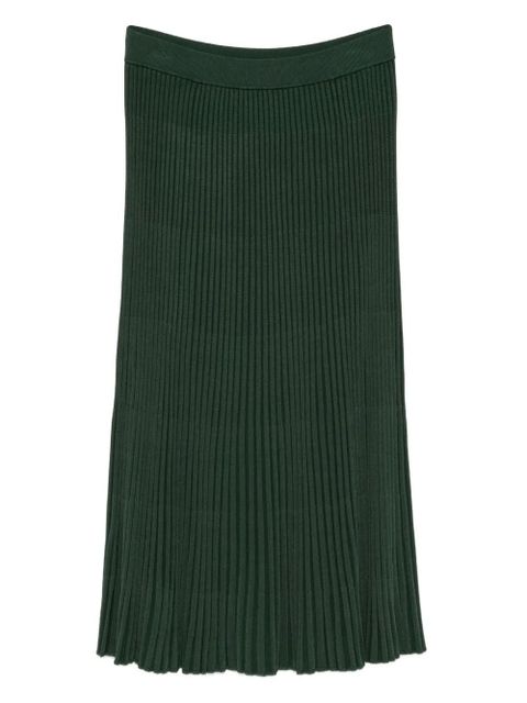 ZIMMERMANN ribbed-pleated midi skirt - Green
